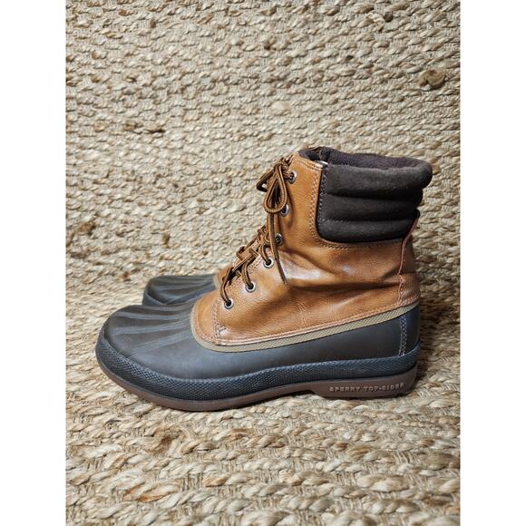 Sperry Mens 10 Cold Bay Warm Winter Snow Rain Boots Waterproof Leather Tan/Brown main image 5